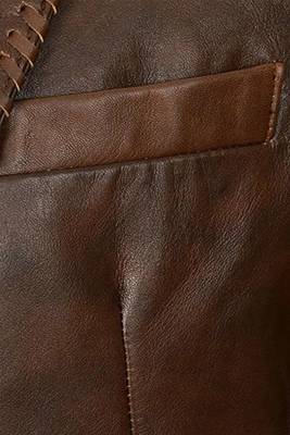 Men's brown real genuine leather blazer sport coat jackets 4