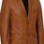 Men's tan lambskin genuine leather two button blazer sport coat
