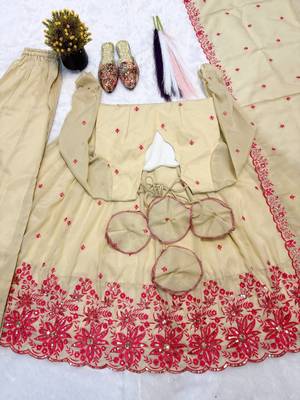 Women's off white embroidered anarkali kurta palazzo set with dupatta 5
