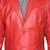 Men's red real genuine lambskin leather blazer formal sport coat