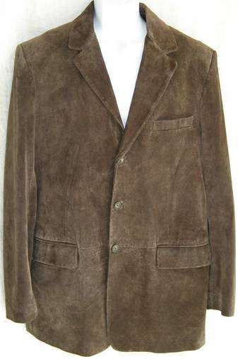 Men's lambskin brown soft suede leather two button blazer jacket