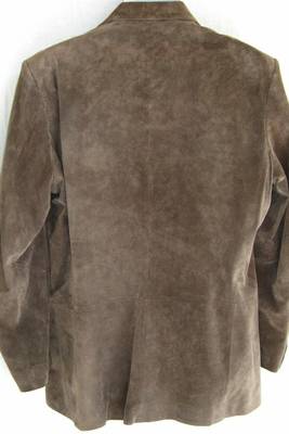 Men's lambskin brown soft suede leather two button blazer jacket 3