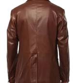 Men's dark brown real lambskin leather two button blazer jacket