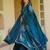Elegant teal blue designer anarkali dress with palazzo & dupatta