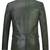Men's black real genuine leather classic blazer jacket
