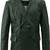 Men's genuine lambskin green double breasted leather blazer jacket