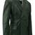 Men's genuine lambskin green double breasted leather blazer jacket