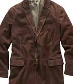 Men's vintage brown real lambskin leather sport coat blazer jacket