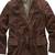 Men's vintage brown real lambskin leather sport coat blazer jacket