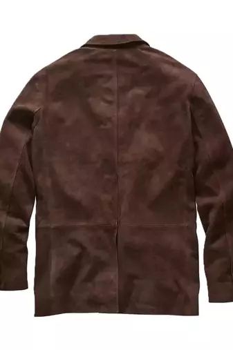 Men's vintage brown real lambskin leather sport coat blazer jacket