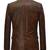 Men's brown genuine lambskin leather hand stitched blazer jacket