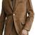 Men's tan lambskin suede leather two button blazer jacket