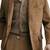 Men's tan lambskin suede leather two button blazer jacket