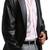 Men's black genuine leather formal blazer jacket