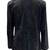 Men's black suede genuine leather two button blazer jacket
