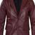 Men's maroon genuine leather two button blazer jacket