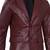 Men's maroon genuine leather two button blazer jacket