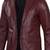 Men's maroon genuine leather two button blazer jacket