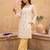Women's off white embroidered kurta with yellow printed farshi pant
