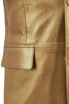 Men's gold genuine leather blazer sport coat 3