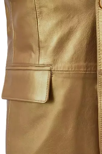 Men's gold genuine leather blazer sport coat