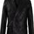 Men's black double breasted leather blazer coat