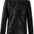 Men's black double breasted leather blazer coat