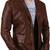 Men's brown genuine leather casual blazer jacket