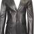 Men's black genuine leather two button blazer jacket