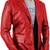Men's red genuine leather fashion blazer jacket