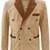 Men's beige suede leather double breasted blazer coat
