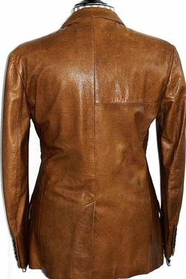 Men's tan soft lambskin leather formal blazer sport coat 3