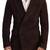 Men's tan lambskin suede leather two button blazer