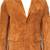 Men's lambskin brown leather field safari blazer coat jacket