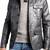 Men's black lambskin suede elbow patch blazer jacket
