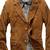 Men's olive green suede lambskin leather blazer jacket