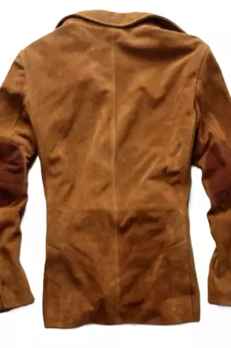 Men's olive green suede lambskin leather blazer jacket