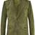 Men's olive genuine suede safari leather blazer jacket