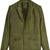 Men's olive genuine suede safari leather blazer jacket