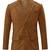 Men's camel suede leather two button blazer jacket