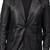 Men's black lambskin leather two button classic blazer coat