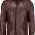 Men's brown genuine lambskin leather safari blazer utility jacket