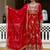 Women's red georgette embroidered anarkali suit set with dupatta