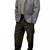 Men's gray lambskin leather business blazer sport coat