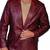 Men's burgundy genuine leather blazer tailored sport coat