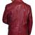 Men's burgundy genuine leather blazer tailored sport coat