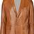 Men's genuine tan leather two button classic blazer coat