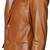 Men's genuine tan leather two button classic blazer coat