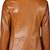 Men's genuine tan leather two button classic blazer coat