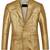 Men's gold genuine leather party wear blazer sport coat jacket